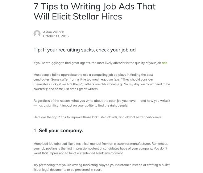  7 TIPS TO WRITING JOB ADS THAT WILL ELICIT STELLAR HIRES